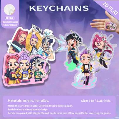 Acrylic Keychain Pendant, Personalized Car/Card Holder/Bag Decor Accessory, Suitable For Men And Women, Christmas, Halloween, Holiday Gift