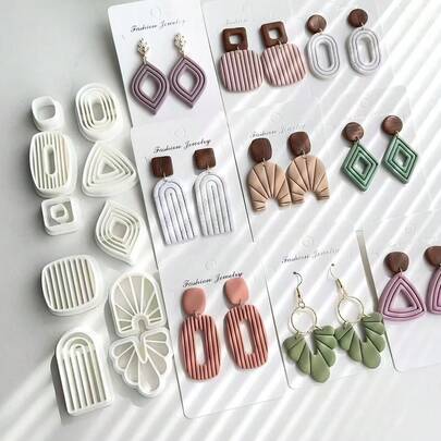 Bohemian Style Clay Cutter Set - Hollow Jewelry Making Kit, Suitable For DIY Earrings And Pendant, Perfect For Handmade Earrings And Jewelry Making, Novel Style, Exquisite And Cute Patterns, Beautiful And Fashionable, Detailed Design, Jewelry Making Kit