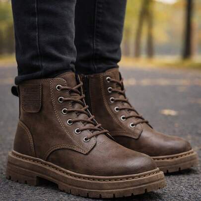 Shendy Vendy Botas Hombre uso Rudo Altas de Moda,Bota Táctica Estilo Urbano Vinipiel con Plataforma y Suela Gruesa, Antideslizante, Resistente Al Desgaste, Confortable-Botas De Trabajo, Botas De Motocicleta, Botas Altas Para Hombres, Zapatos Para HombresCasualEVABOTAS DE HOMBRE BOTAS DE TRABAJO  BOTAS DE USO RUDOCasaExteriorFiestaOficinaTODA LA TEMPORADA