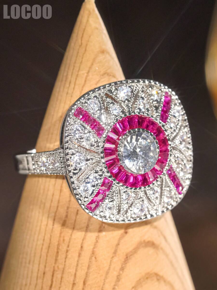 1 PC Romantic Cubic Zirconia Ring For Women For Wedding Engagement Anniversary Party Jewelry Valentine's Day Gift - 1# - View 1