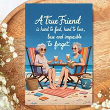 1张正品生日贺卡 | 高品质纸张，含信封，海滩风景图案，描绘老年妇女，并附有励志名言，是生日、友谊日或感恩节的理想礼物。 - 18*13厘米 - 查看 4