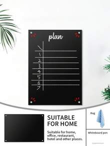 1 Set Acrylic Blackboard Wall Decor, Writable Surface, Wall-Mounted Acrylic Blackboard - Multicolor - View 10
