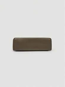1 pieza Bolso de hombro cuadrado de unicolor con textura de grano de litchi en PU, bolso de mano pequeño para mujer, adecuado para combinar con diaria, salidas, compras, fiestas, bol - Marrón Mocha - Ver 6