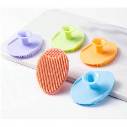 1/2/3/5pcs Silicone Facial Cleansing Brush Set With Exfoliating Cream, Deep Pore Cleansing, Soft Bristles, Blackhead And Acne Care, Comfortable Scalp Massage, Face & Body Cleaning, Baby- Material, Skincare