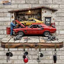 Best-Selling Flat Printed Wooden Multifunctional Key Holder, Retro Restaurant Fire Department Theme - Multicolor - View 6