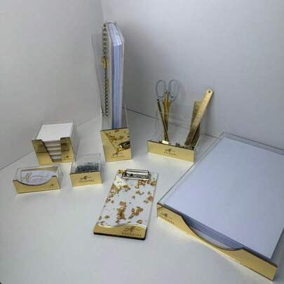 KIT ORGANIZADOR PREMIUM PERSONALIZADO EM ACRÍLICO - 8 ITENS