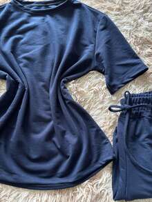 Casual Pocket Button Wedding - Navy Blue - View 4