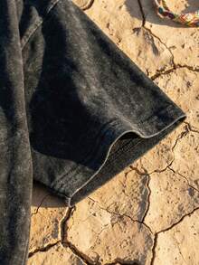 Motocross Dirt Bike Racing Graphic Tee Acid Washed Shirt Unisex Couple Matching Boyfriend Style Extreme Sports Aesthetic Neon Green Print Y2K Biker Grunge Distressed Cotton Graphic Tees Men Oversized T Shirt Summer Clothes Men Fall Clothes Men Winter Clothes Camisetas Para Hombre - 黑色 - 查看 8