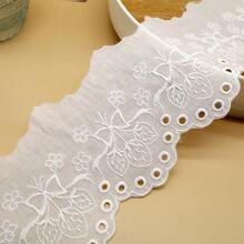 1 Yard Strawberry Bow Embroidered Fabric, Tablecloth, Curtain, Clothing Trim Accessory - 1 Yard - View 2