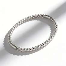 1件装不锈钢可叠戴手链，女士款——精致串珠手镯，波西米亚风饰品，适合日常佩戴和送礼” - 金色 - 查看 10