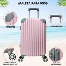 Maleta De Mano Para 10 Kg Ligera Rigida Impermeable - Rosa - Ver 2