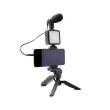 Kit Vlog para Celular con Micrófono y Luz LED, Mini Tripié para Smartphone, Soporte para Teléfono con Control Bluetooth, Equipo para Grabación de Video, Streaming, Ti-kTok, You-Tube y Creadores de Contenido - Negro - Ver 5