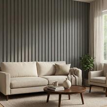 Paper and Wall Self-Adhesive Slatted Panel, Versatile Home Decor, Premium MDF Wood Paneling. - Gris - Ver 3