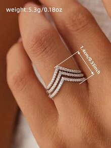 1 pieza Anillo de circonita cúbica para adolescentes, regalo de cumpleaños, joyería para fiestas, decoración diaria - 1# - Ver 7