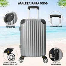 Maleta De Mano Para 10 Kg Ligera Rigida Impermeable - Plateado - Ver 2