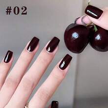 仙智和 15毫升 1支/3支装红色凝胶指甲油套装 - 亮面和哑光美甲套装，UV/LED固化可卸凝胶，沙龙及DIY美甲，持久无酒精凝胶指甲油（深红色、樱桃红、酒红色）亚克力按压式美甲贴片，持久美甲用品，DIY美甲，女士美容礼品 - 彩色 - 查看 6