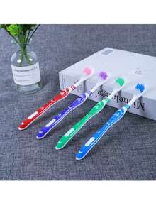 2/5/10pcs Soft Bristle Toothbrushes, Natural High Quality Manual Toothbrushes, Soft Bristles Suitable For Gums, Ultra Fine & Soft Adult Student Toothbrushes, Disposable Reusable Toothbrushes - Multicolor - View 1