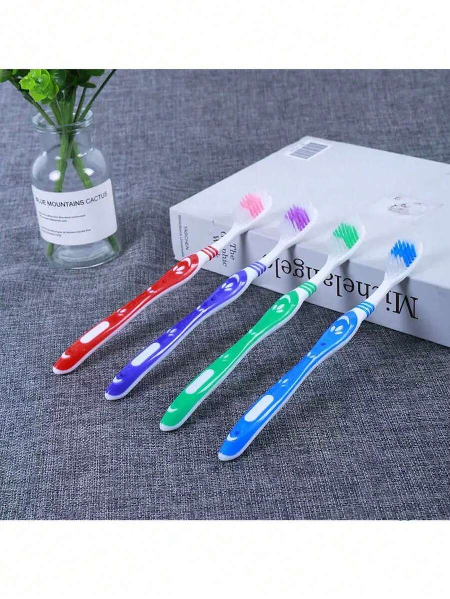 2/5/10pcs Soft Bristle Toothbrushes, Natural High Quality Manual Toothbrushes, Soft Bristles Suitable For Gums, Ultra Fine & Soft Adult Student Toothbrushes, Disposable Reusable Toothbrushes - Multicolor - View 1