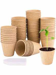 Pulp Seedling Pot, Disposable Seedling Cup, Seed Germination Pot, Seedling Pot, Flower Pot, Garden Planting Tool, Balcony, Garden Indoor Planting Tool - multicolor - View 4