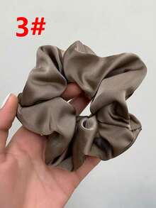 1-3个简约纯色10厘米发圈，高品质发绳，适合日常休闲扎马尾，家居美发饰品 - 彩色 - 查看 7