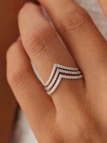1 pieza Anillo de circonita cúbica para adolescentes, regalo de cumpleaños, joyería para fiestas, decoración diaria - 1# - Ver 4