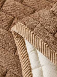 1pc Modern Minimalist Plush Sofa Cover, Fashionable Geometric Pattern Design Sofa Slipcover, Anti-Slip, Anti-Scratch, Dust-Proof, Dirt-Resistant, Pet-Friendly Sofa Pad, Suitable For 1, 2, 3, 4 Seater And L-Shaped Sofa, Applicable For All Seasons, Machine/Hand/Dry Washable, Holiday Decor - Brown - View 4