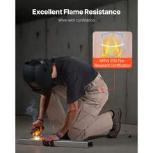 FR Pants For Men, 9 Oz 100% Cotton, Flame-Resistant Cargo Pants With Multi-Pockets And Elastic Waist, Reinforced Tear-Proof Stitching, Ideal For Welding Work And Casual Wear, XXL Size, Khaki - XXL, Khaki - 查看 4