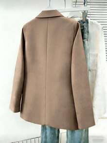 Liu Fashion Tailored Blazer With Lining, 1 Button, Women's Elegant Formal Coat, New Collection, Imported, Excellent Fabric, Beautiful, 1 Button - 米色 - 查看 2