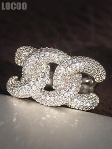 1枚精美立方氧化锆戒指，女士适用，适合婚礼、订婚、周年纪念、派对、情人节等场合佩戴。 - 1# - 查看 3