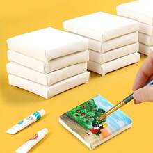 25pcs/Set Papan Kanvas Lukisan Persegi Mini, Ukuran (7,62 * 7,62 Cm), Cocok Untuk Lukisan Minyak, Cat Air, Kreasi Seni Profesional - Beraneka warna - View 4