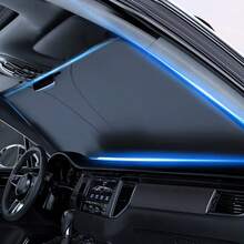 1件装便携式通用汽车挡风玻璃遮阳罩 - 车内隔热前挡风玻璃罩，夏季汽车前挡风玻璃遮阳罩，防紫外线隔热遮阳罩 - A - 查看 3