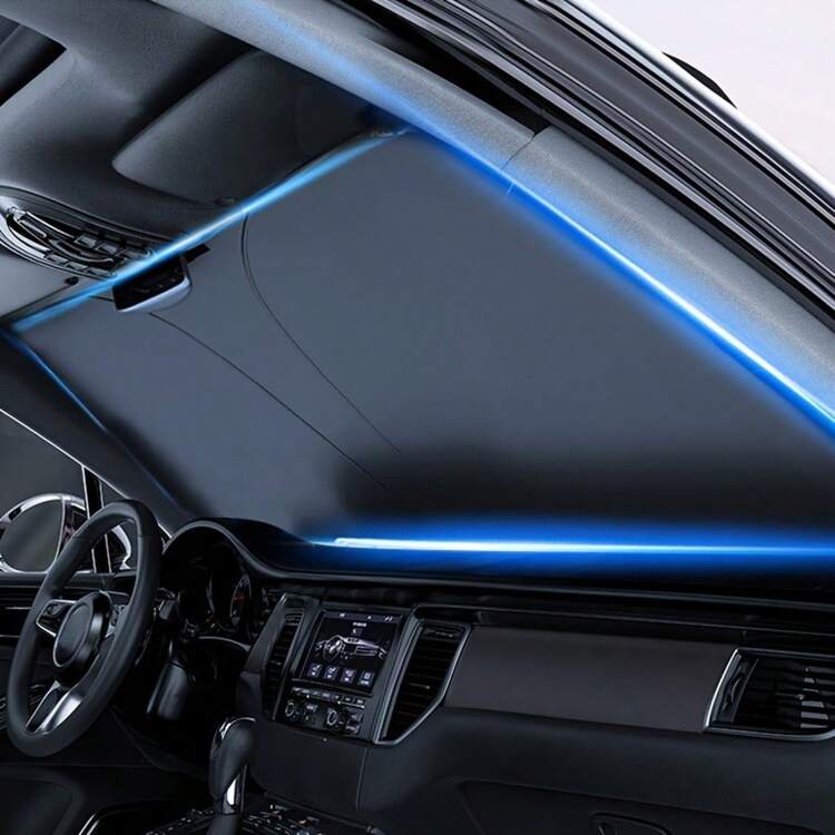 1pc Portable Universal Car Windshield Sunshade - Interior Heat Insulation Front Windshield Cover, Summer Car Front Windshield Sun Shade, UV Protection And Heat Insulation Sunshade - A - View 1