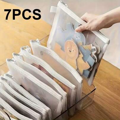 Bộ 7 túi đựng đồ chơi văn phòng cỡ lớn có lưới, túi đựng hồ sơ văn phòng, túi đựng văn phòng phẩm, túi đựng đồ gia dụng đa năng, túi đựng hồ sơ trong suốt có lưới, hộp bút chì, túi đựng đồ chơi xếp hình, túi đựng tài liệu có khóa kéo, dễ mang theo.