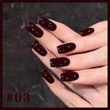 仙智和 15毫升 1支/3支装红色凝胶指甲油套装 - 亮面和哑光美甲套装，UV/LED固化可卸凝胶，沙龙及DIY美甲，持久无酒精凝胶指甲油（深红色、樱桃红、酒红色）亚克力按压式美甲贴片，持久美甲用品，DIY美甲，女士美容礼品 - 彩色 - 查看 7