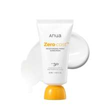Protector solar hidratante con acabado mate SPF50 Anua Zero Cast de 50ml/1.69fl.Oz, protector solar natural con brillo, sin dejar blanco, con ácido hialurónico y niacinamida, libre de óxibenzona, esencial para viajes, K-beauty, regalo ideal para madre, novia o esposa, esencial para verano al aire libre, mejor protección solar, producto talla grande vendido de cuidado de la piel, mejor protector solar, protector solar para piel sensible - Naranja - Ver 1
