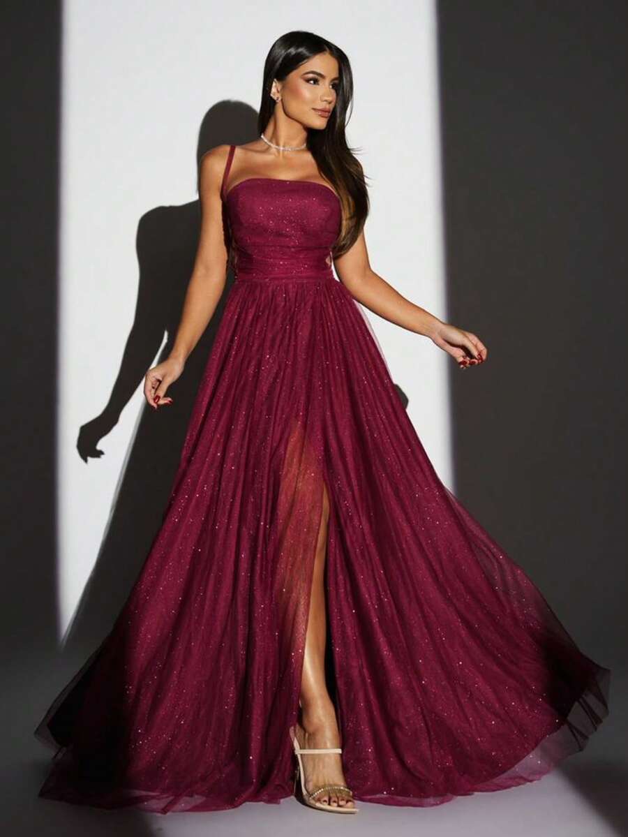 Elegant Party, Ruffled Hem, Wedding - MARSALA - Ver 1