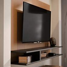 TV Panel Mount For Bedroom/Living Room, Milan Model, For TVs Up To 50 Inches, With Shelf/Niche. - 鏽棕色 - 查看 3