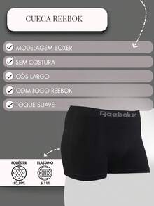 Reebok Kit 5 Original Adult Men's Premium Boxer Briefs - 黑色 - 查看 5