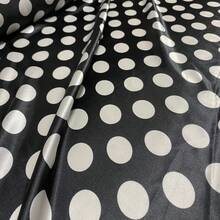 Polka Dot Print Satin Fabric In Various Colors, 1.40m, For Costumes And Parties. - Black Polka Dot White - View 5