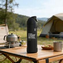 24Oz/32Oz Stainless Steel Water Bottle - Insulated, Sweatproof, Straw Lid, For Sports, Hiking & Everyday Adventure, Keeps Drinks Ice-Cold & Hot For 24Hour, Perfect For Game Day & Outdoor - Black - 查看 3