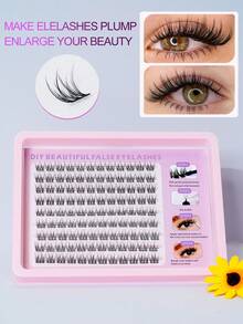 144 piezas Kit de extensiones de pestañas naturales con rizo D, 168 piezas Set de racimos de pestañas, extensiones de pestañas delicadas, pestañas individuales de 8-16mm, incluye pegamento para pestañas y pinzas para extensión de pestañas DIY en casa - D - Ver 9