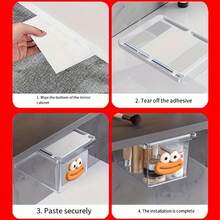 1/2pcs Expandable Plastic Cosmetic Storage Box | Transparent Minimalist Bathroom Organizer Box, Suitable For Cotton Swabs, Makeup Pads, Lipsticks - Mirrored Cabinet Drawer-Style Hidden Pull-Out Shelf, With Hanging Installation, Storage & Organization - A - View 10