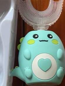 Rechargeable Cartoon Dinosaur Electric Toothbrush, 360° Full Coverage, Blue/Pink/Green, Suitable For 6-12 Years Old Children, 150mAh - Multicolor - View 12