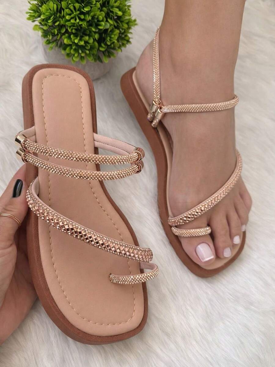 Elegant Beach Party Casual Outdoor Sparkling Rhinestone Beach Party - 裸露的手指 - 查看 1