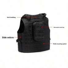 适用于气枪/彩弹射击的军用战术背心，MOLLE模块化系统战争游戏作战背心 - 彩色 - 查看 8
