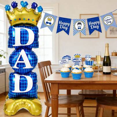 157.48cm Standing DAD Foil Balloon, Father's Birthday Party Decoration, Anniversary Memento, Father's Day Balloon, Large Standing Balloon, Party Decor