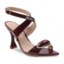 Women's Pointed Toe Sandal With Rhinestone Detail - Elegant, Comfortable, And Dressy - Wine/Marsala - 紅木色 - 查看 11