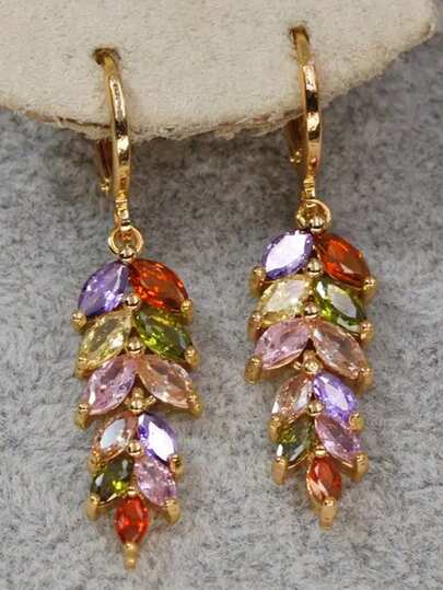 1 Pair Romantic Cubic Zirconia Drop Earrings For Women For Wedding Engagement Anniversary Party Jewelry Valentine's Day Gift