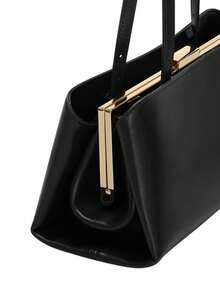 Women's Retro Style Clip Bag, Suitable For Daily Commute, Travel, Shopping - Black - View 5