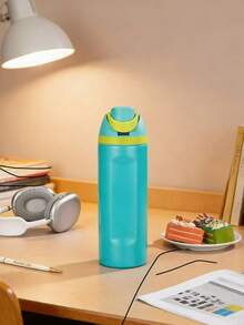 Botella de agua de acero inoxidable 800ml con pajita, de gran capacidad, adecuada para deportes al aire libre, portátil, con aislamiento al vacío, material de acero inoxidable, ideal para viajes, gran capacidad, adecuada para usar en restaurantes deportivos. - Azul - Ver 3